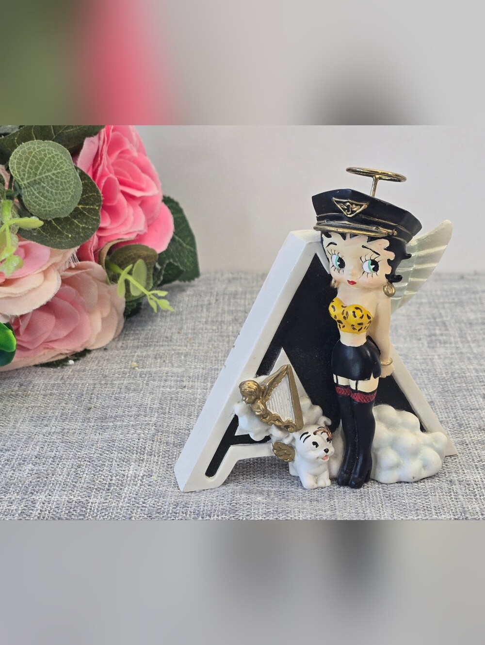 6741 Vintage Westland Giftware Letter A - Angel - Alphabet Betty Boop
